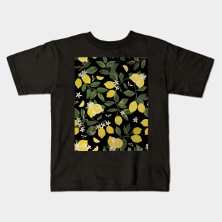 Lemon Demon Flowers Pattern Kids T-Shirt